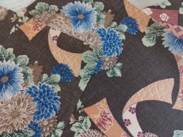 画像2: 製本用クロス ●和風（束ね熨斗と菊）A4サイズ (2)